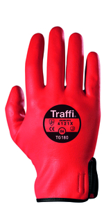 Size 10 TG180-10 RED X-Dura Nitrile Foam Palm Traffi Glove - Cut Level 1